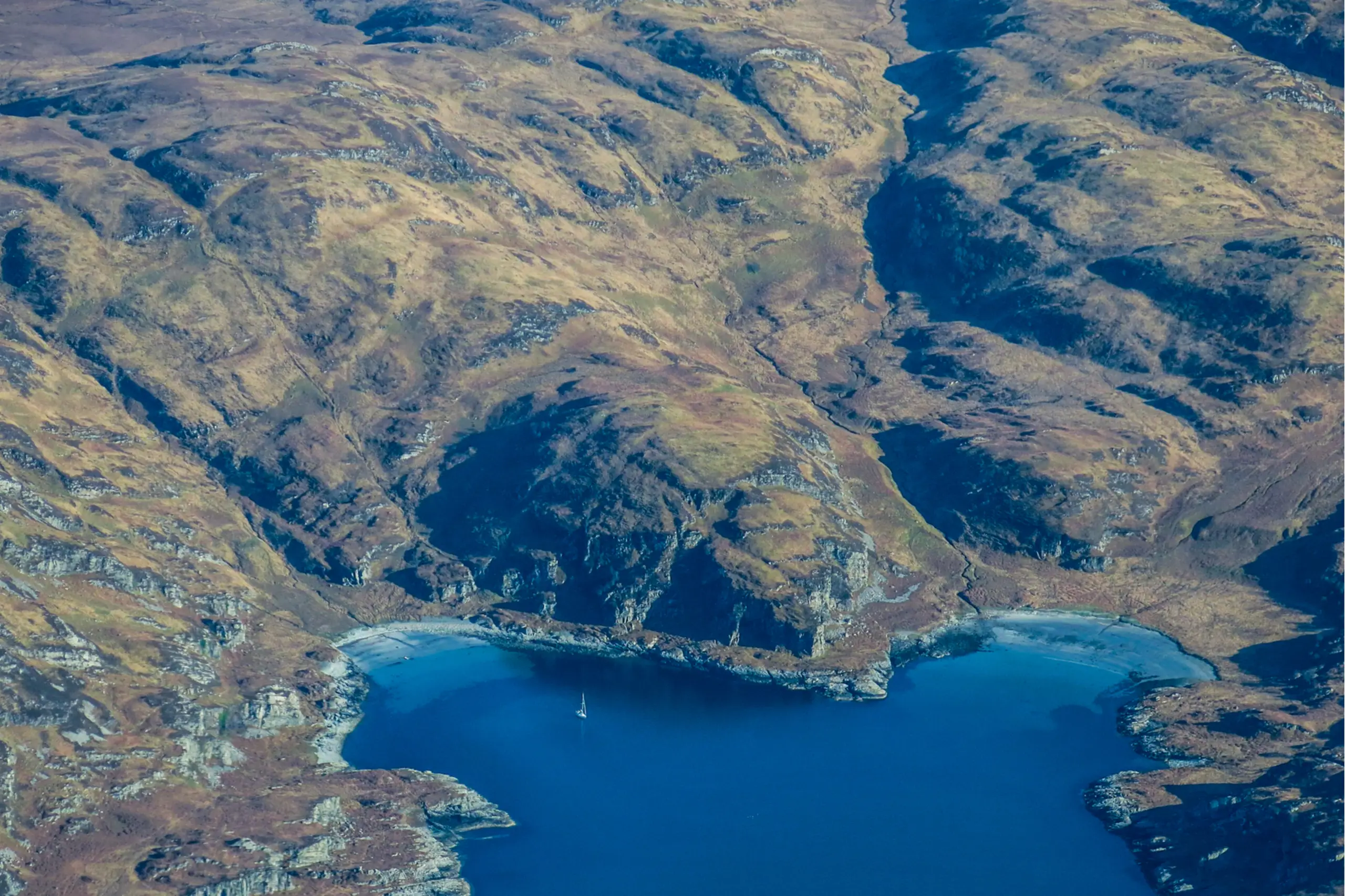 At anchor, from the air