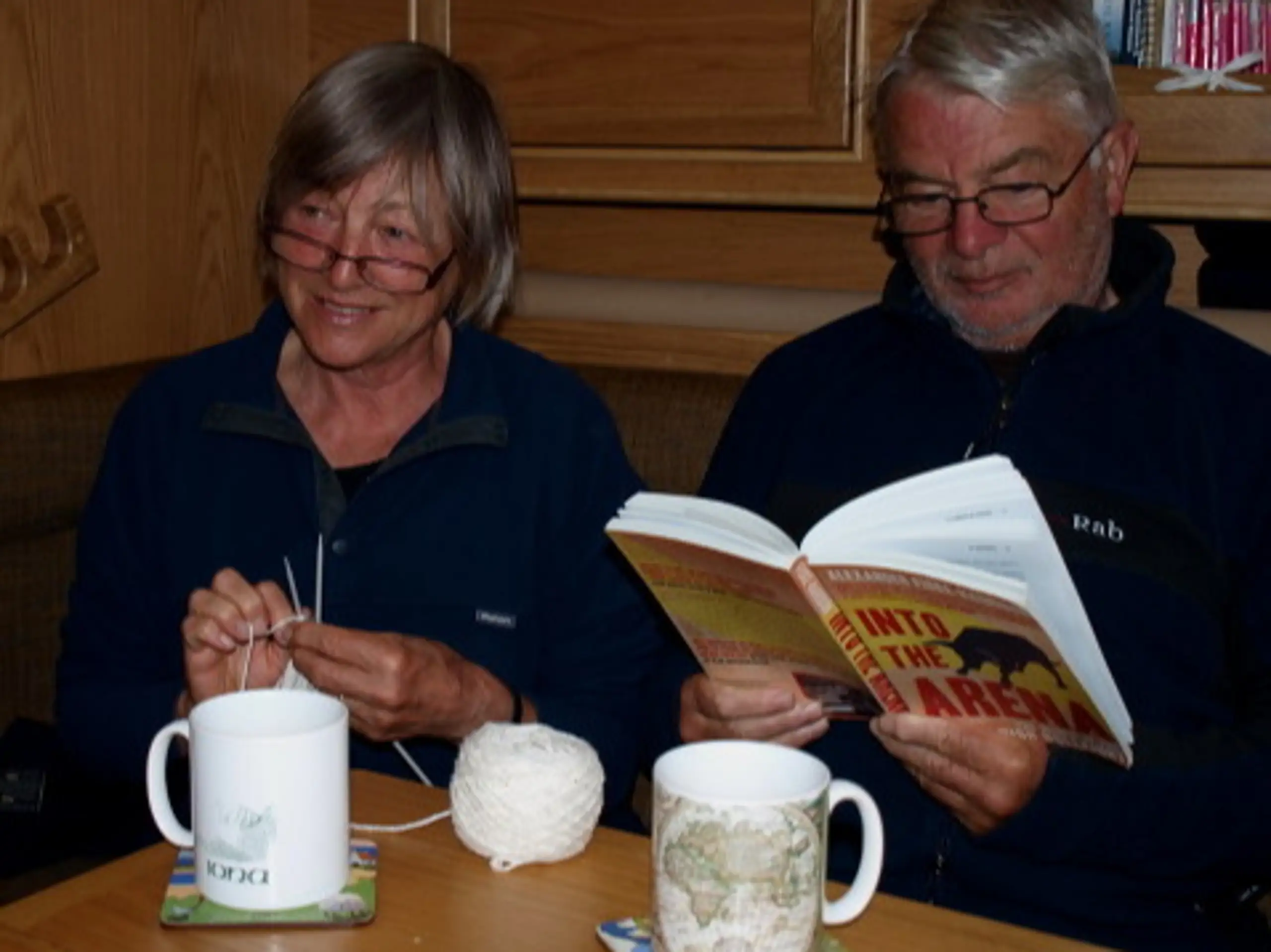 Knitting, a good book and a cup of tea for the older crew