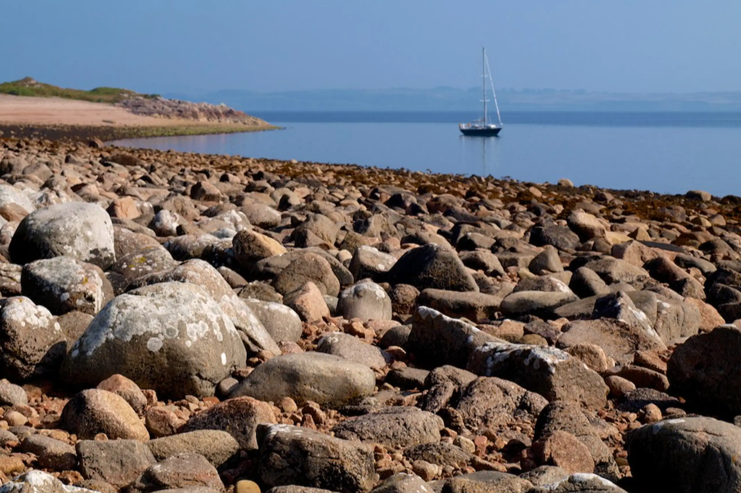 Pickle at anchor off the beach