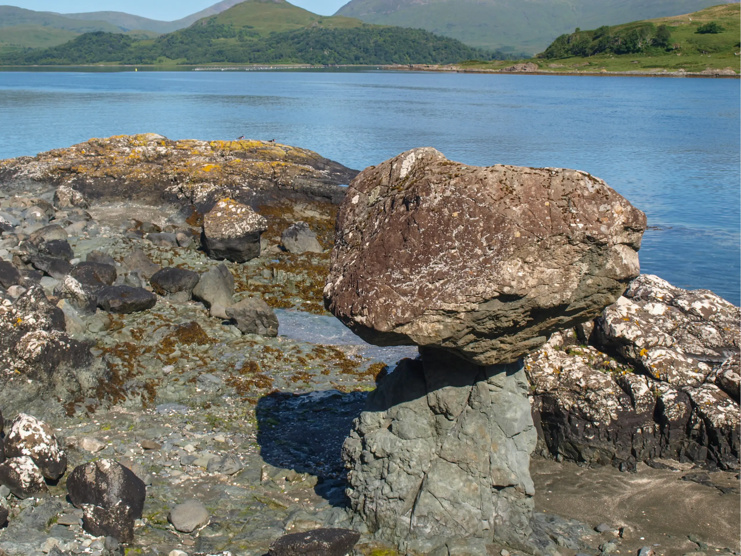 One stone balanced on another