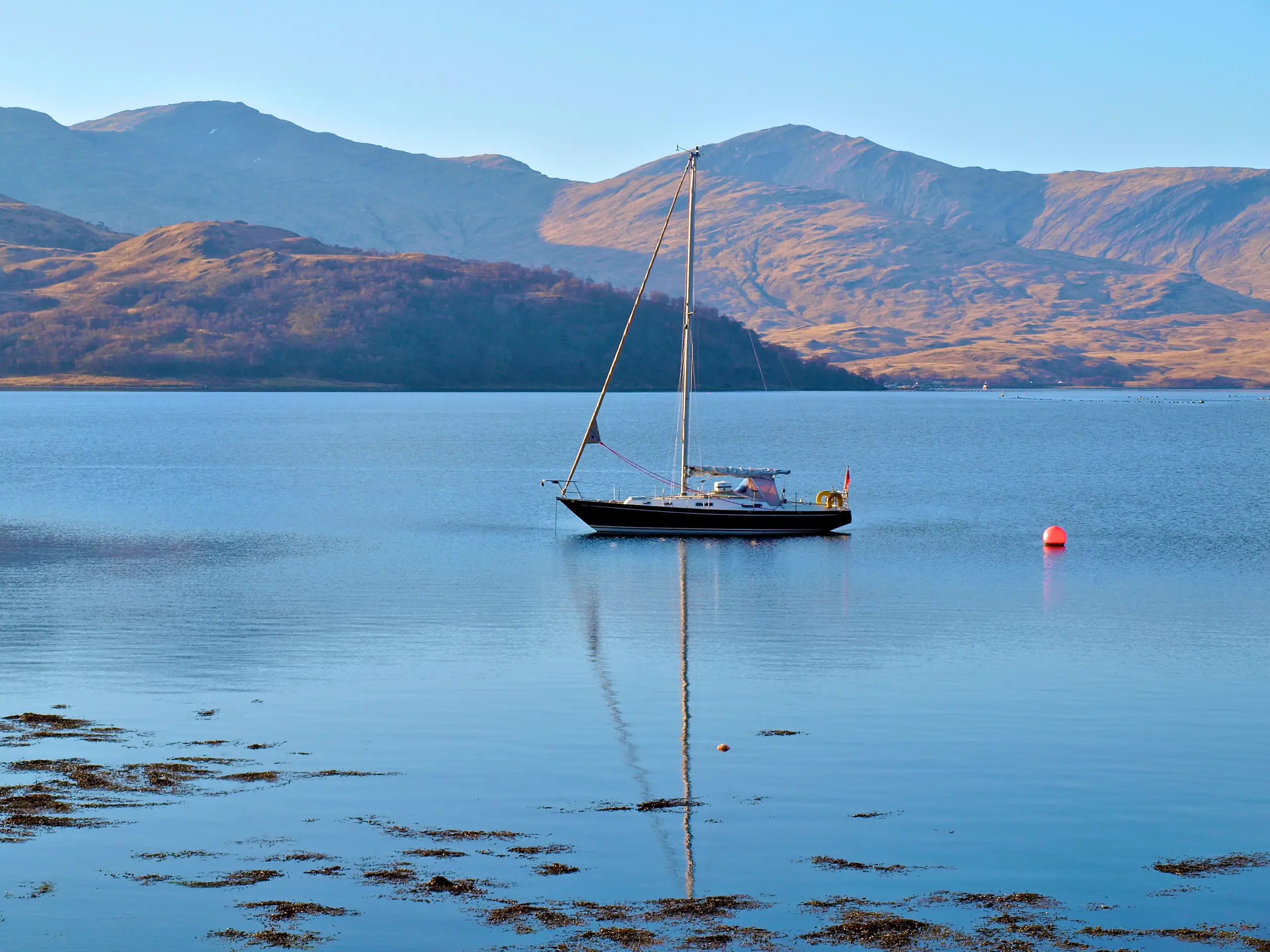 Calypso at anchor
