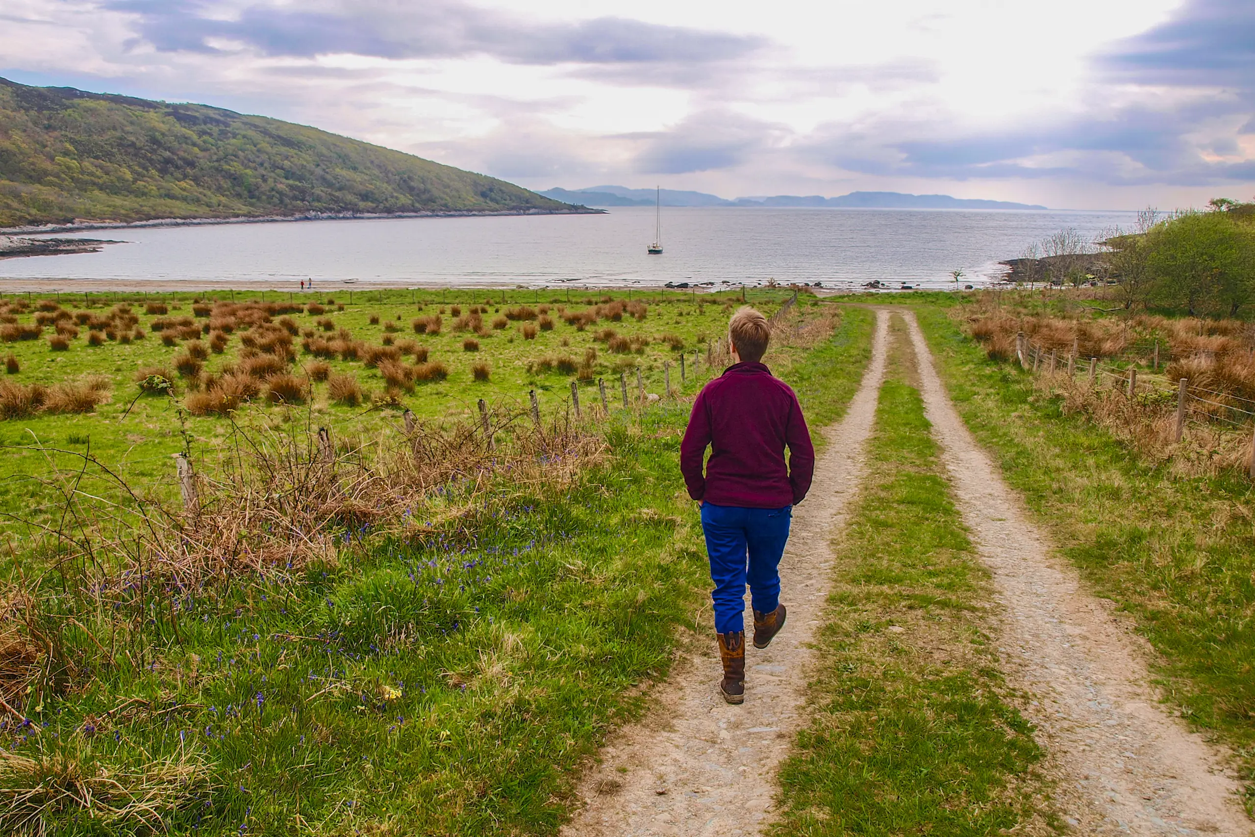 Walking down to the anchorage