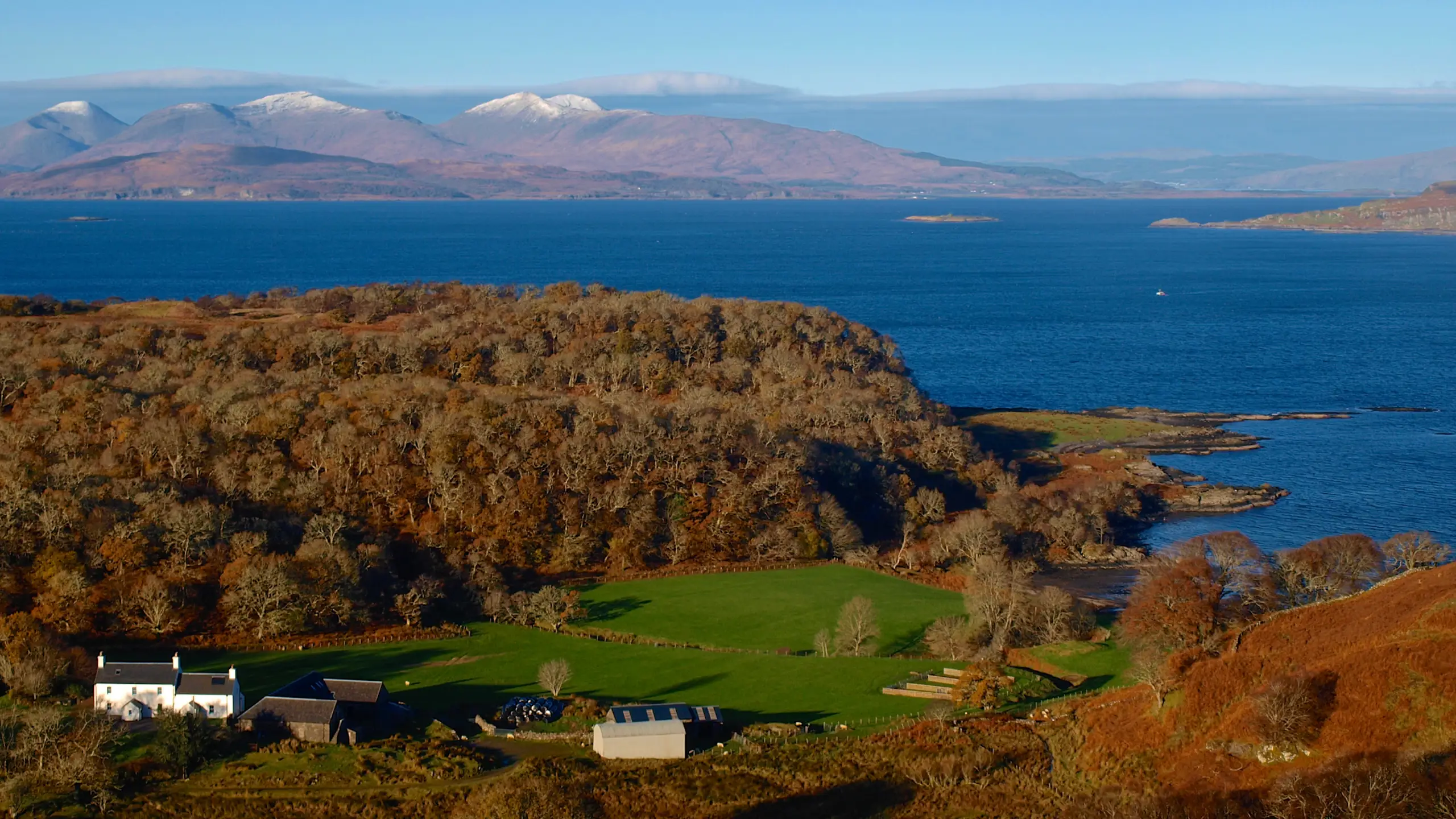 The bay and the farmhouse, Mull beyond