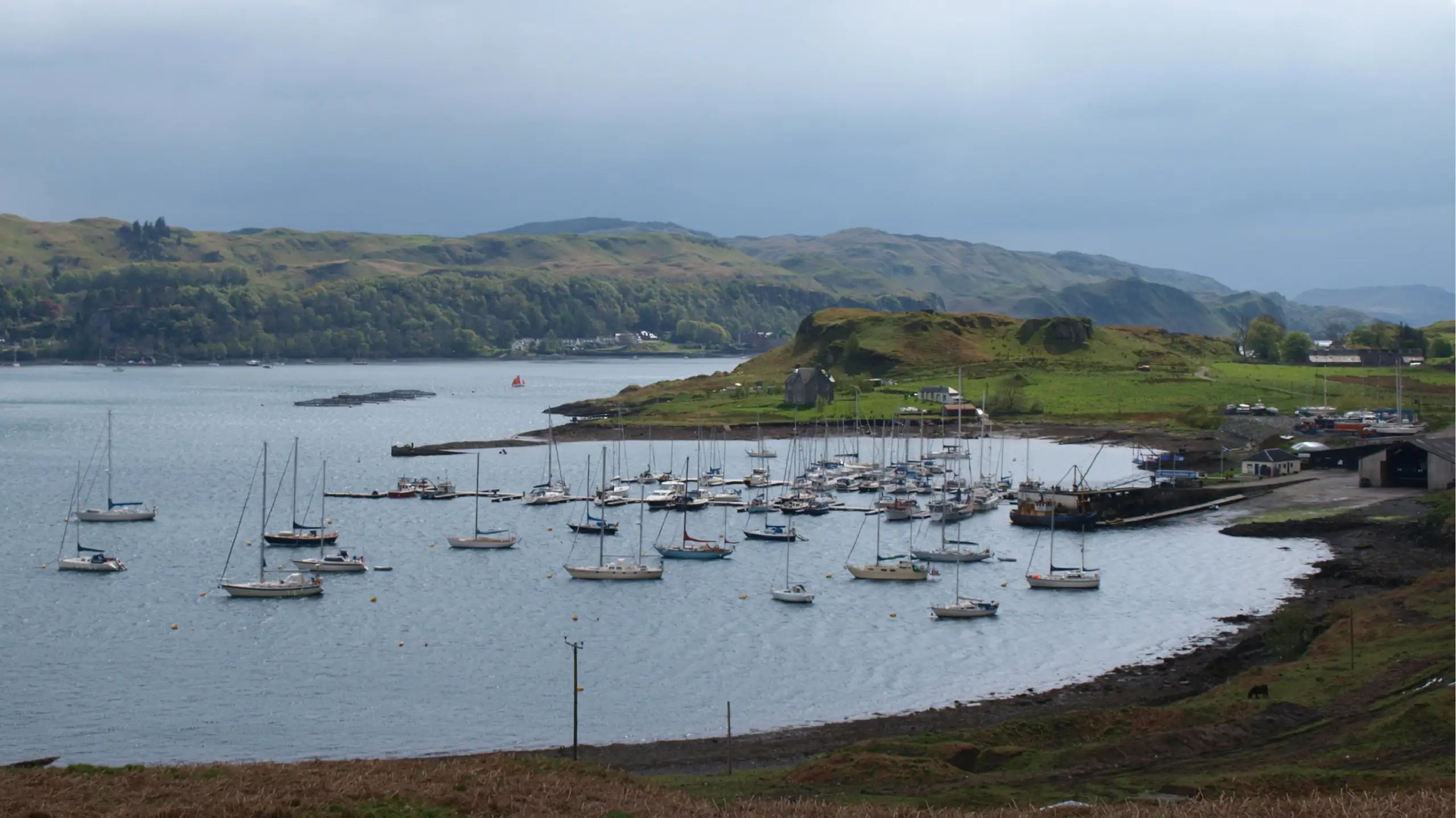 The moorings and pontoons of the marina