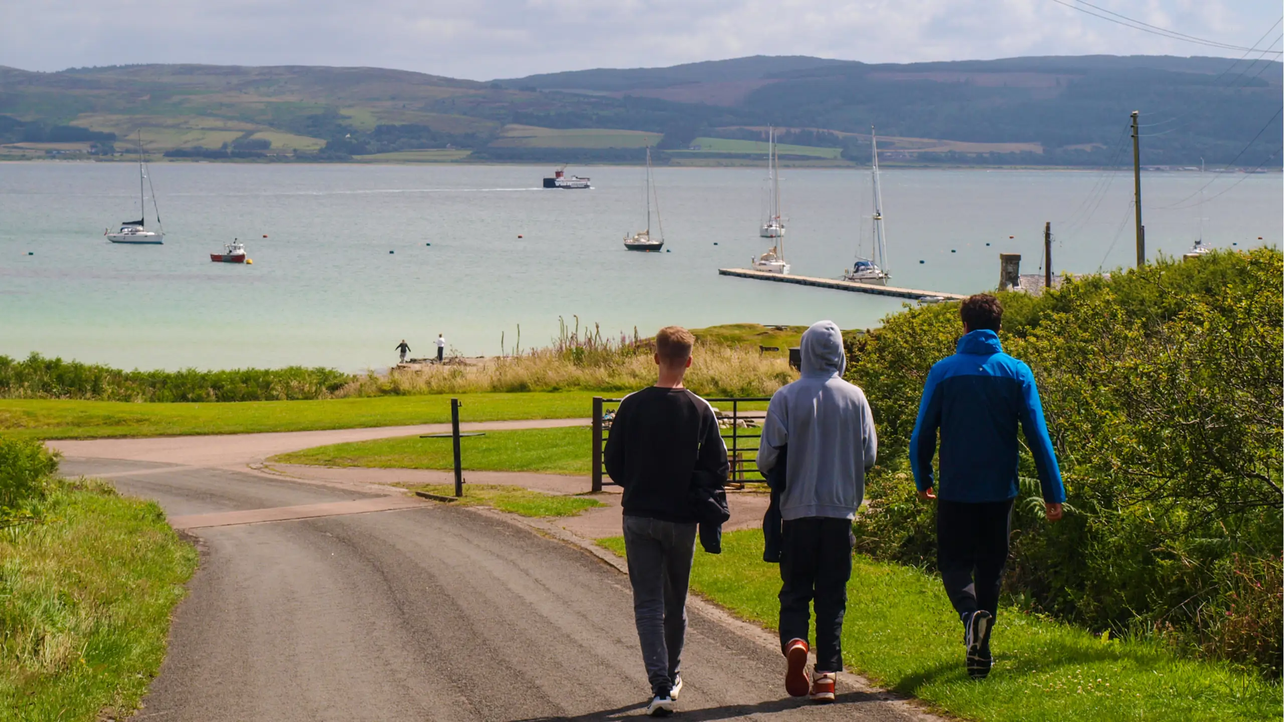 Walking down to the bay, Kintyre beyond