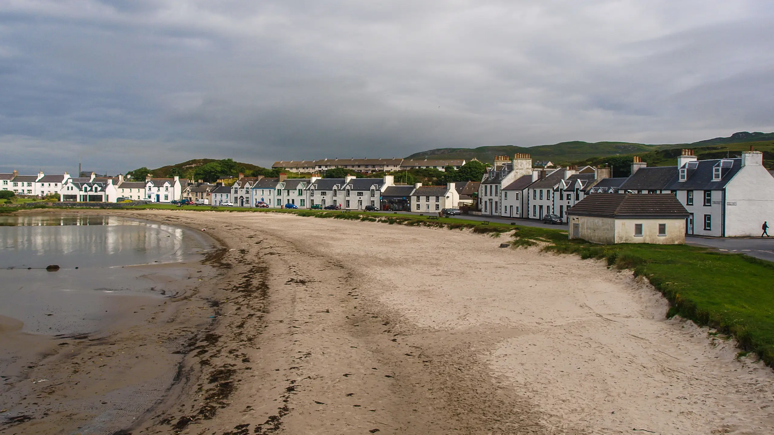 The beach in front of the town