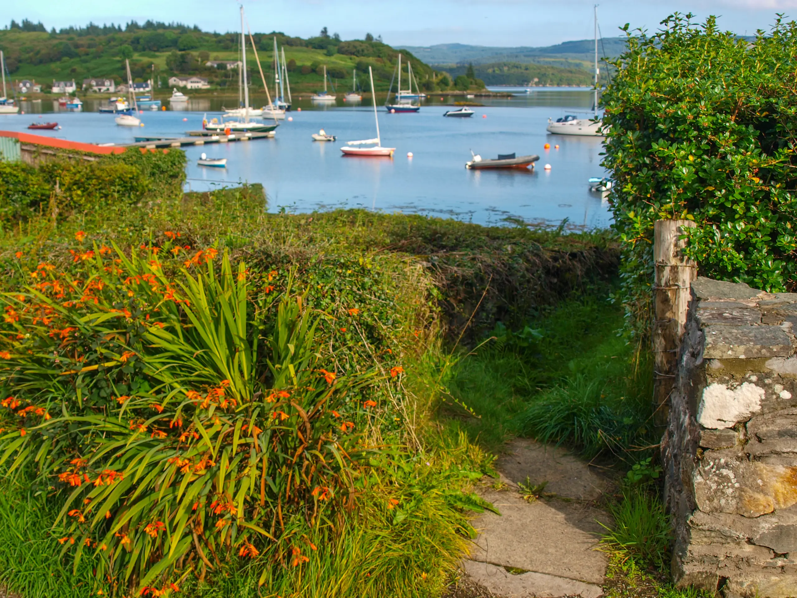 Looking down on the moorings