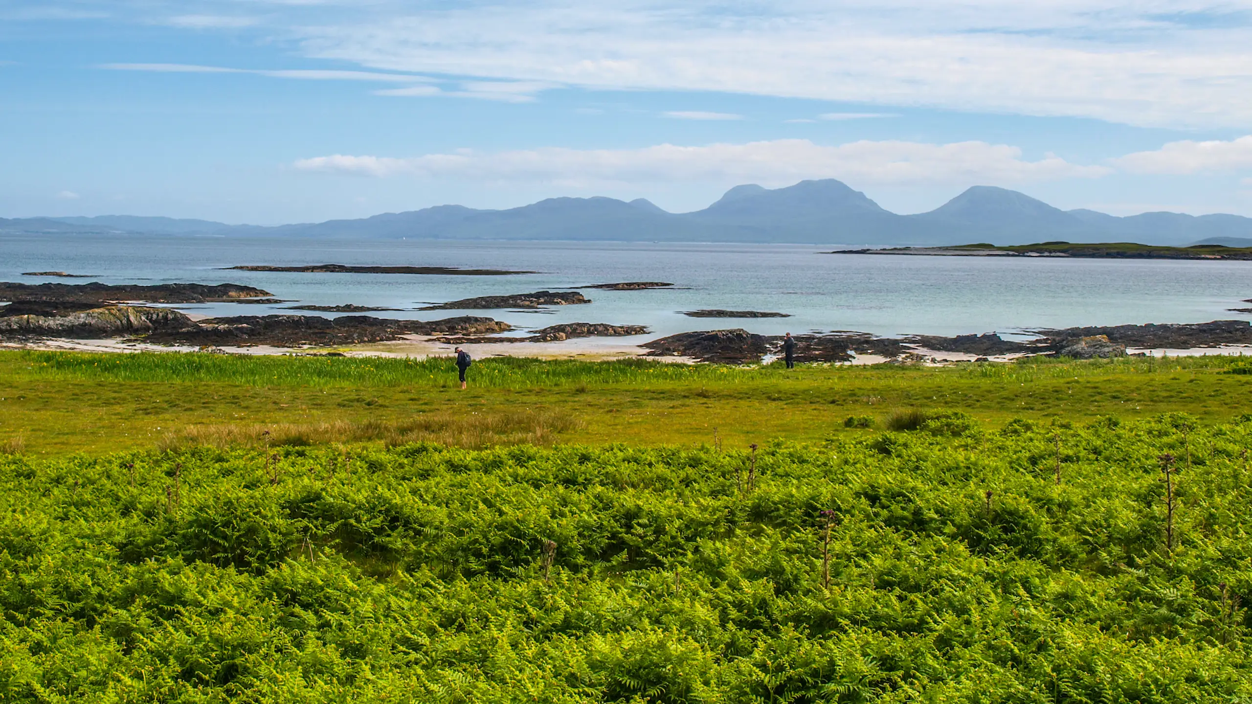 View of the distant Paps of Jura from the anchorage